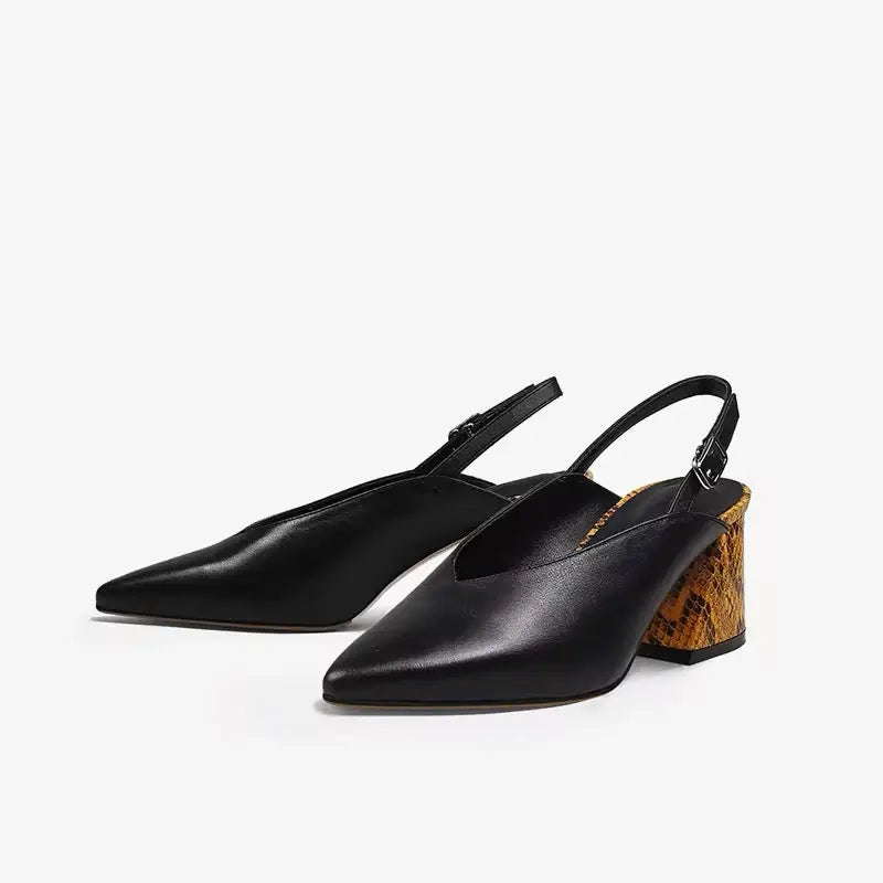 Arbela Black Slingback Pump   Queen Sheila Brand