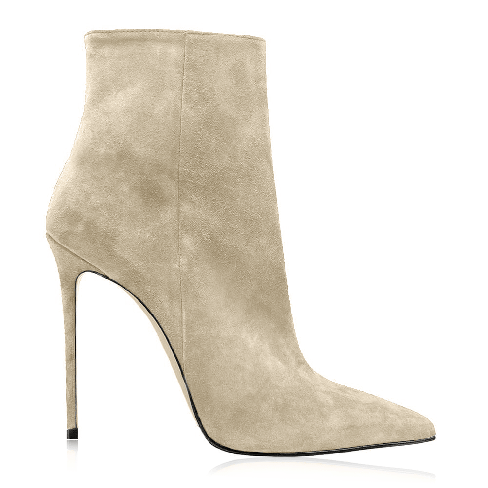 Nala Flock Cream-white Ankle Boots