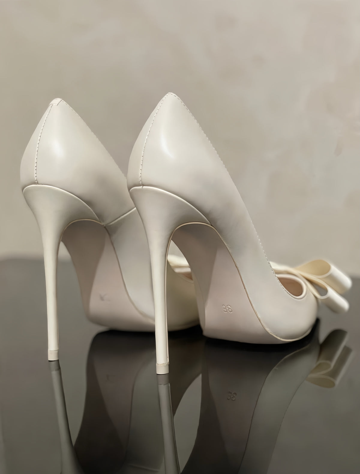 Jasmine Matt White Slip On Heels