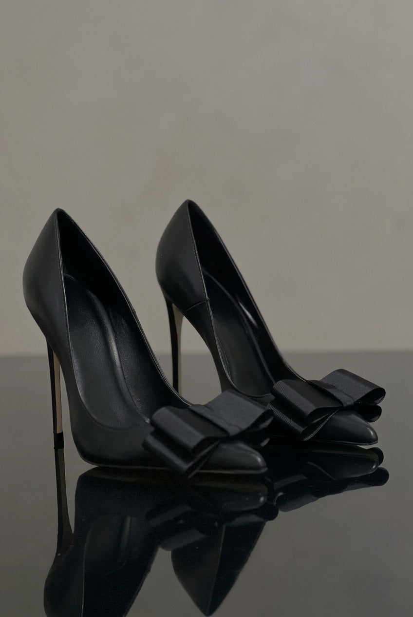 Jasmine Matt Black Slip-on Heels