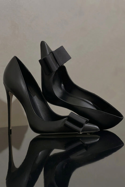 Jasmine Matt Black Slip-on Heels