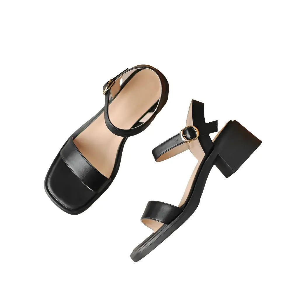 Dorcas Black Flat Sandals   Queen Sheila Brand