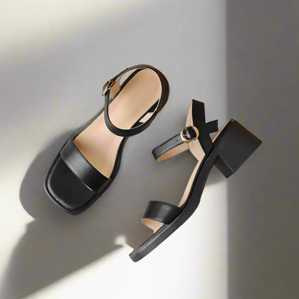 Dorcas Black Flat Sandals   Queen Sheila Brand