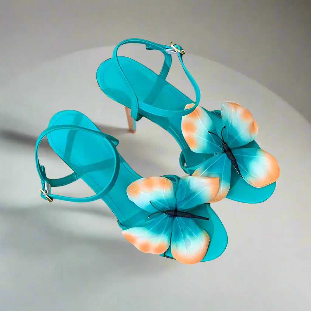 Embrace Blue Butterfly Sandals - Queen Sheila Brand 