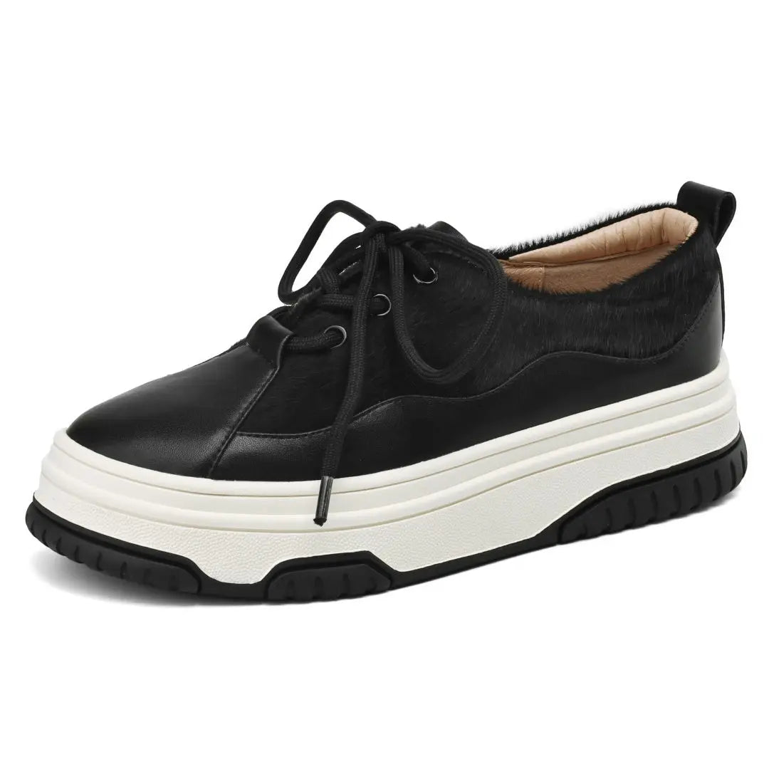 Monalisa Black Leather Sneakers Queen Sheila Brand