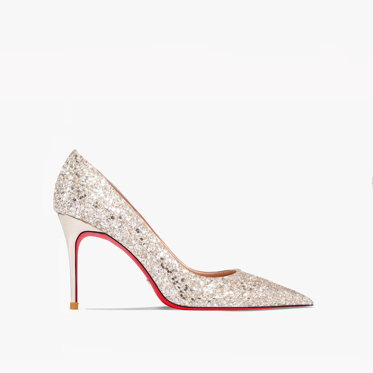 Kate Gold Glitter Red Bottom Heels