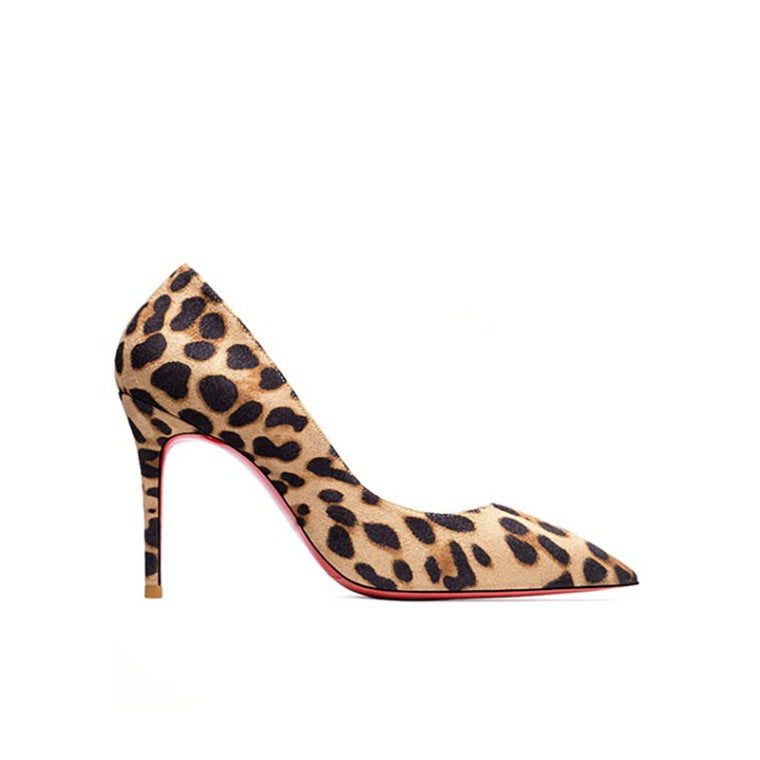 Tabitha Leopard Flock Red Bottom Heels