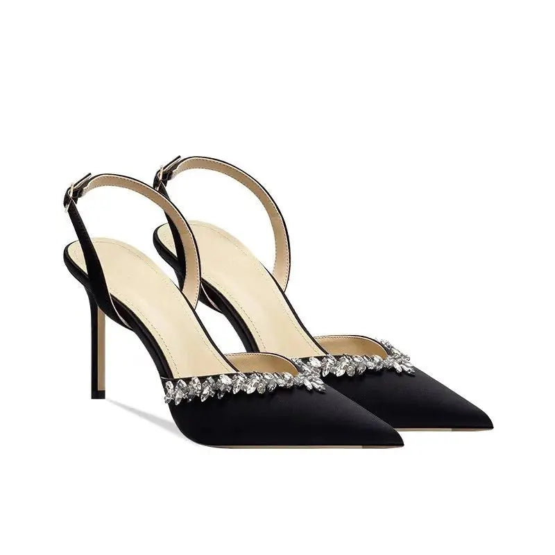 Fantasia Black Slingback Sandals - Queen Sheila Brand 