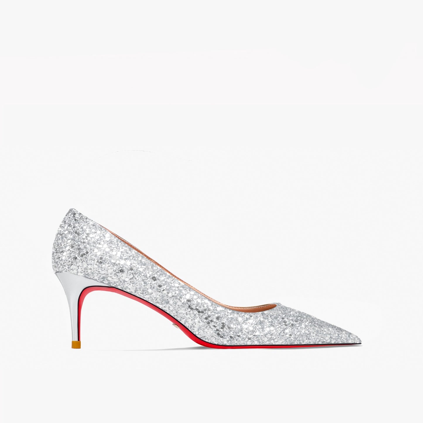 Kate Silver Glitter Red Bottom Heels