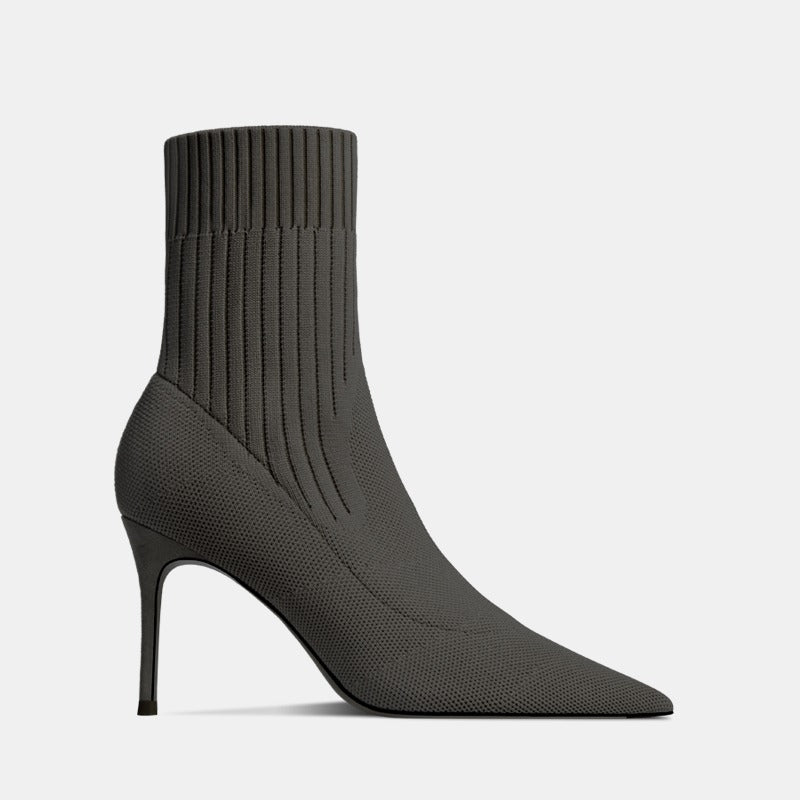 Carmela Black Stretchy Mid-calf Boots