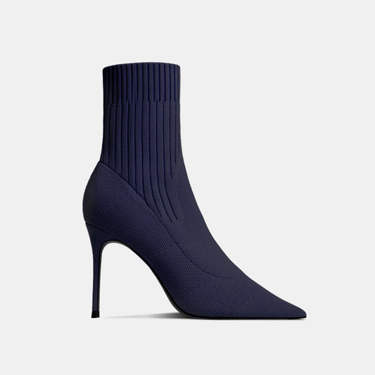 Carmela Navy Stretchy Mid-calf Boots