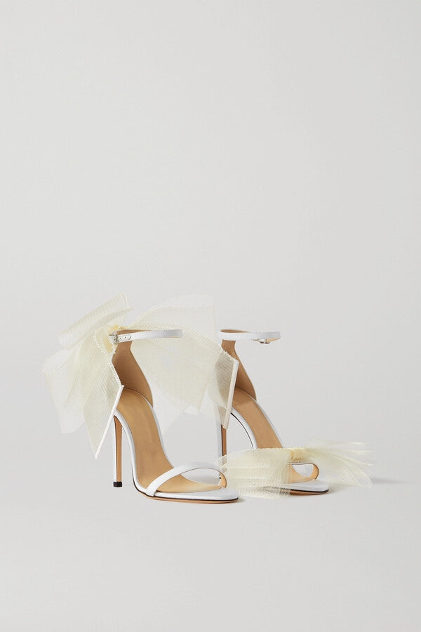 Entle White Bow-tie Sandals