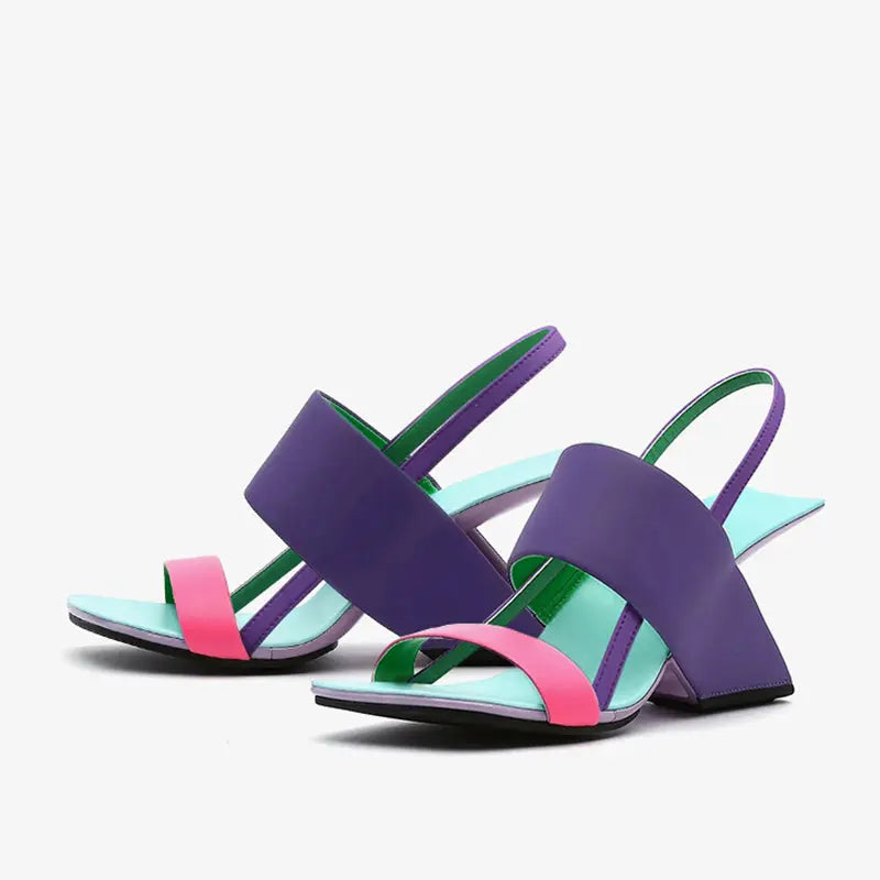 Pam Purple Open Toe Sandals - Queen Sheila Brand 