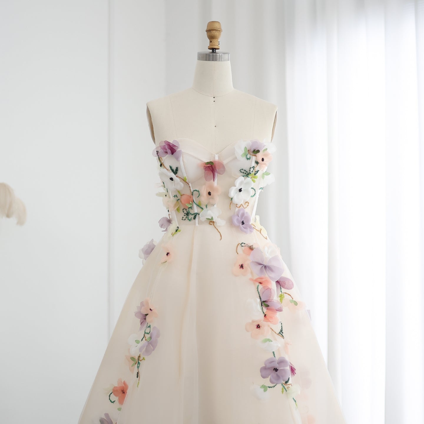 Orla Strapless Floral Cocktail Midi Dress