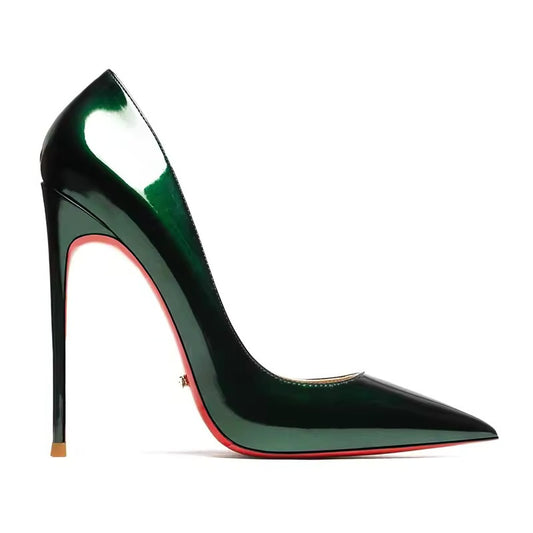 Jewel Jade Green Red Bottom Heels