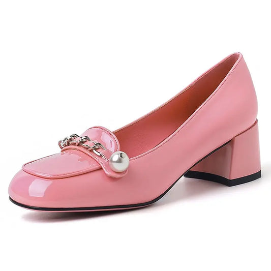 Tyler Pink Med Heel Pump - Queen Sheila Brand 