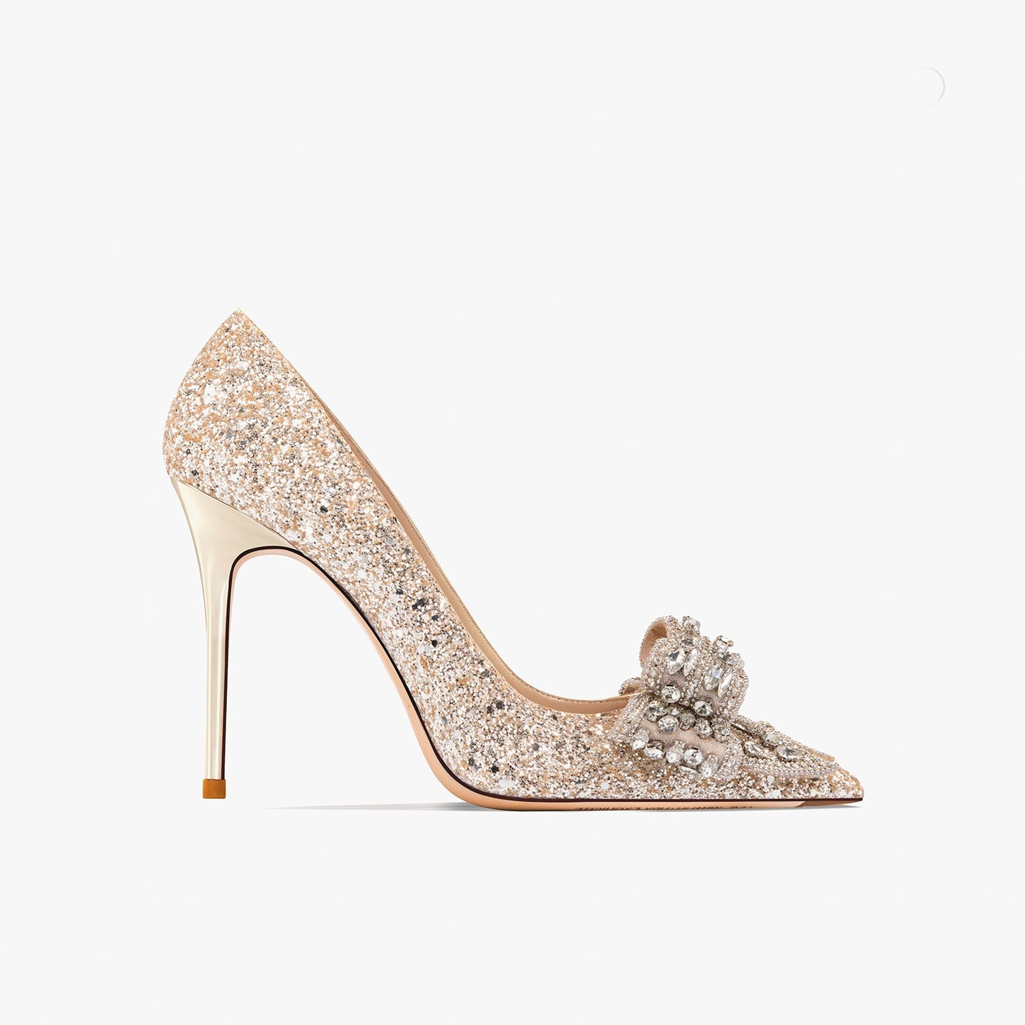 Angela Gold Rhinestone Sequin Wedding Heels
