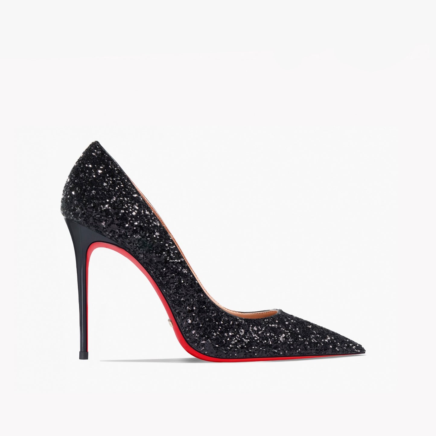 Kate Black Glitter Red Bottom Heels