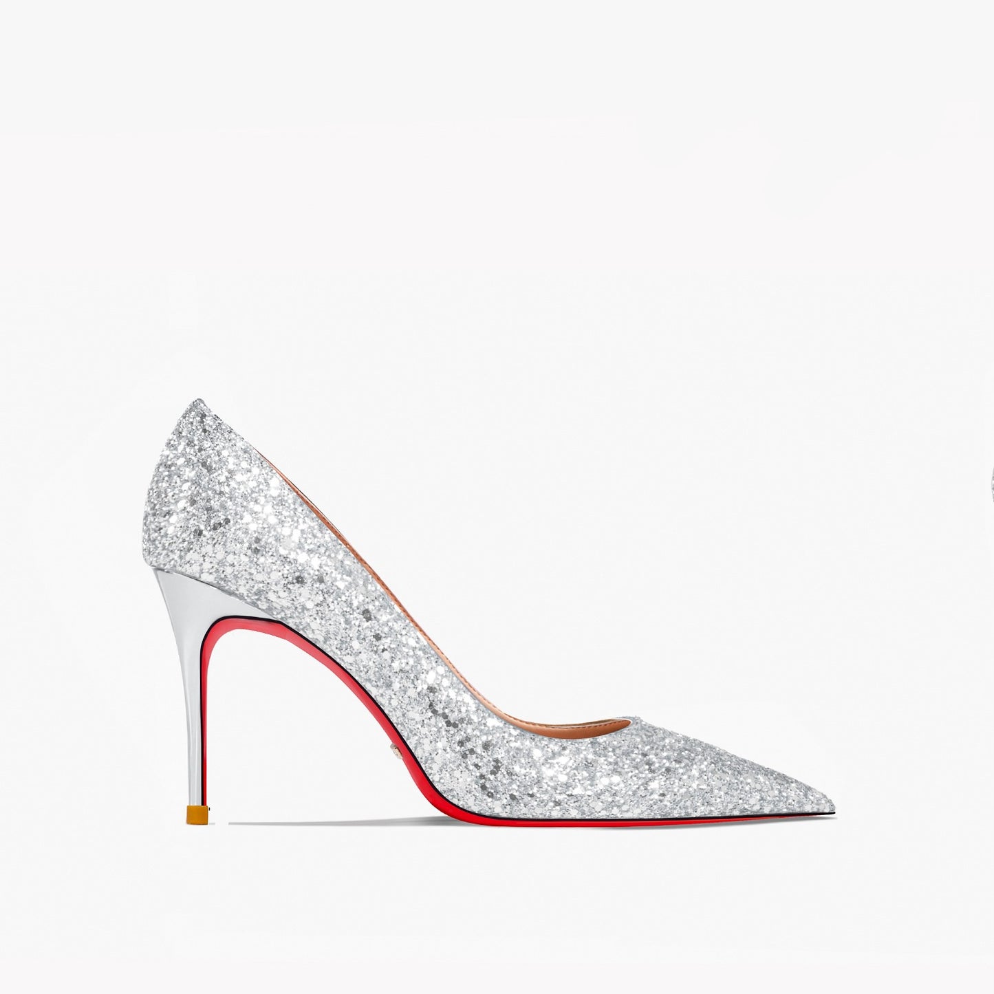 Kate Silver Glitter Red Bottom Heels
