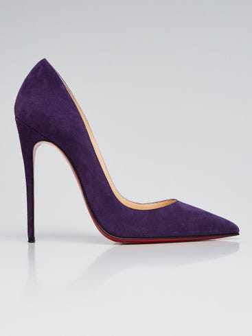 Tabitha Flock Purple Red Bottom Heels