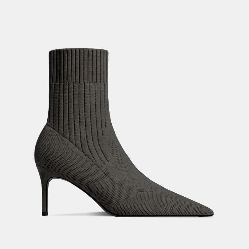 Carmela Black Stretchy Mid-calf Boots