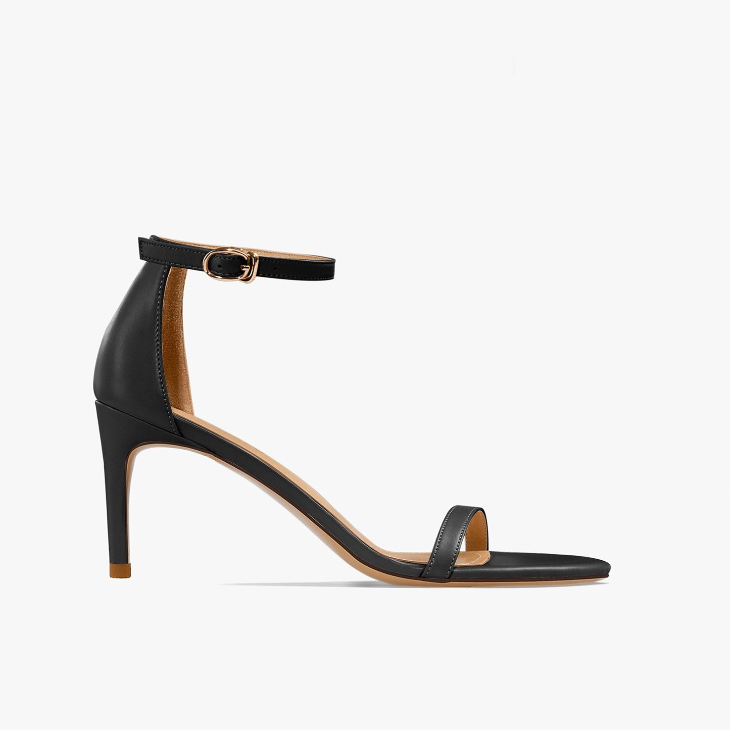 Mahalia Leather Open Toe Black Sandals