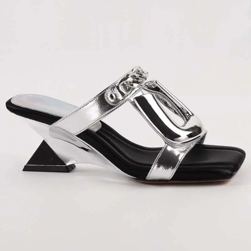 Praise Silver Open Toe Sandals - Queen Sheila Brand 