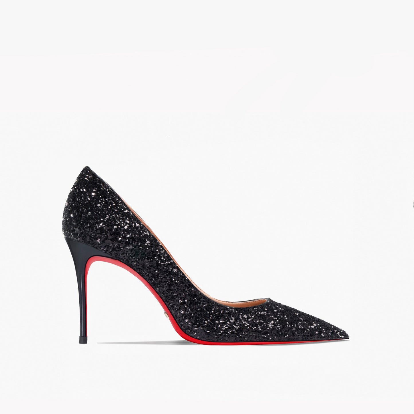 Kate Black Glitter Red Bottom Heels