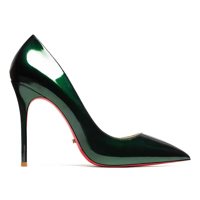 Jewel Jade Green Red Bottom Heels