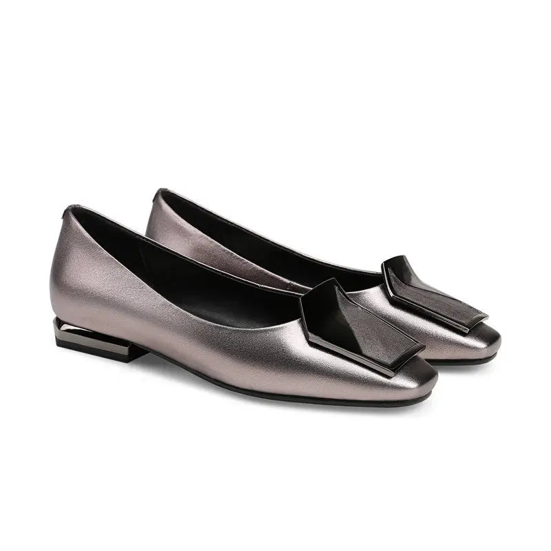 Tracy Grey Flat Pumps - Queen Sheila Brand