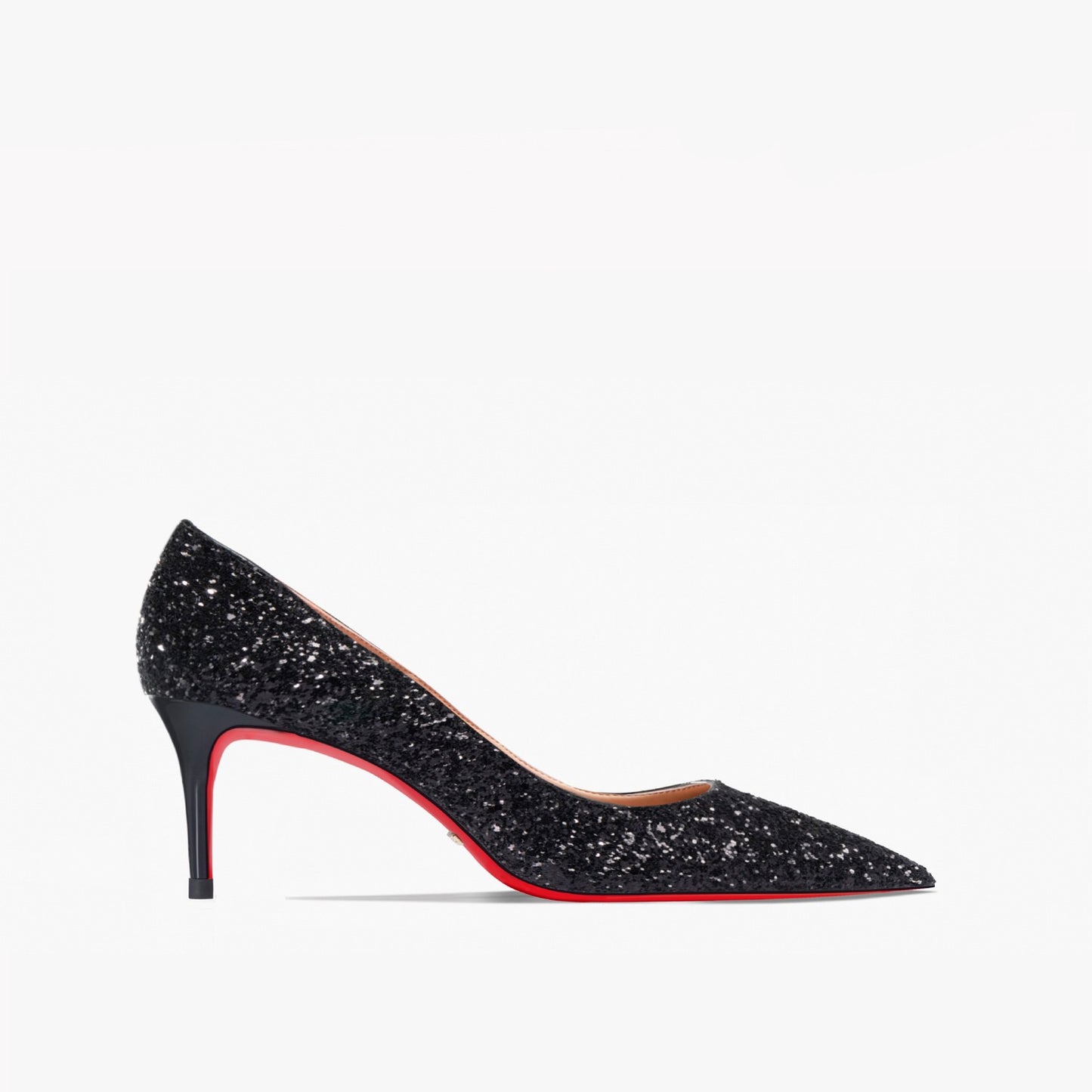 Kate Black Glitter Red Bottom Heels