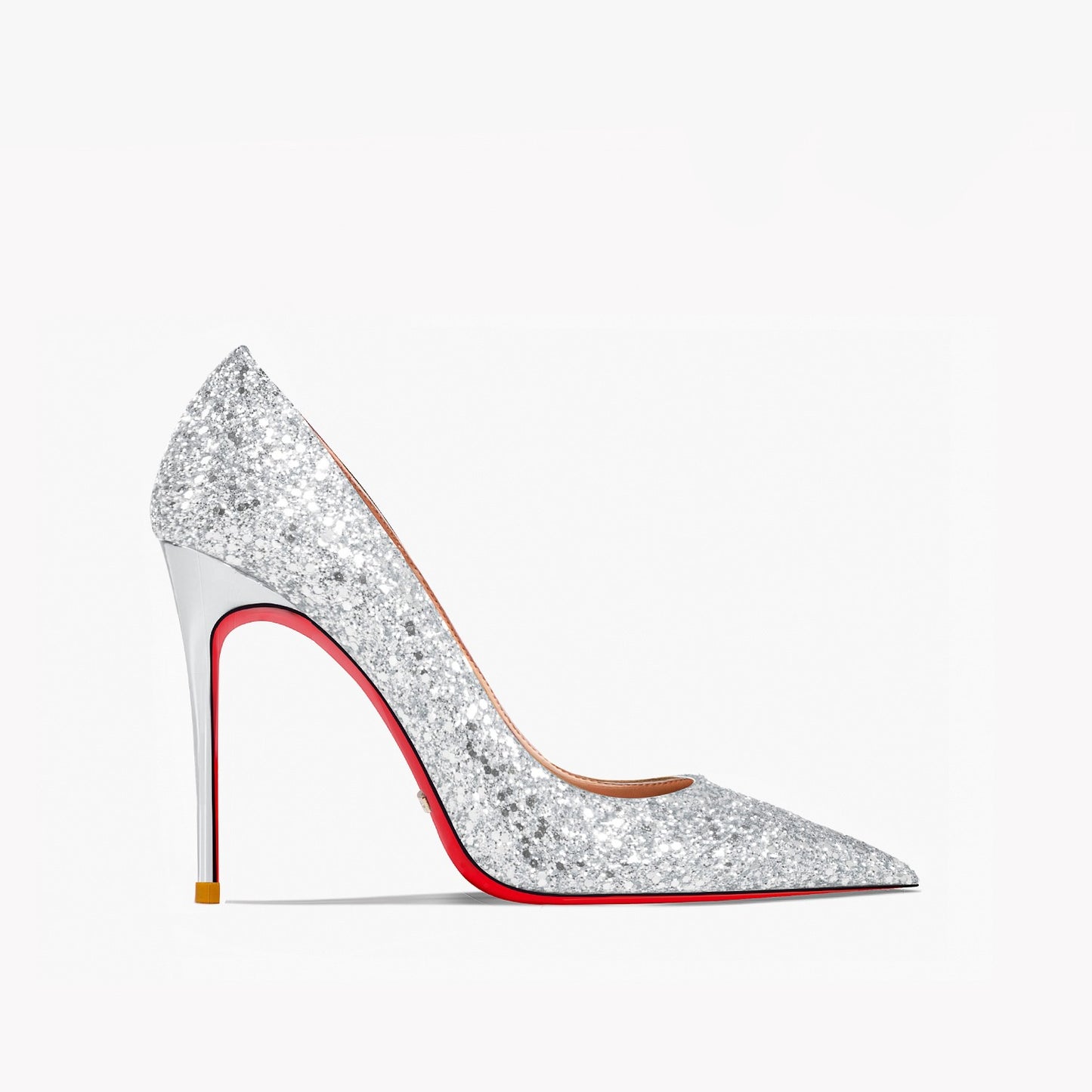 Kate Silver Glitter Red Bottom Heels
